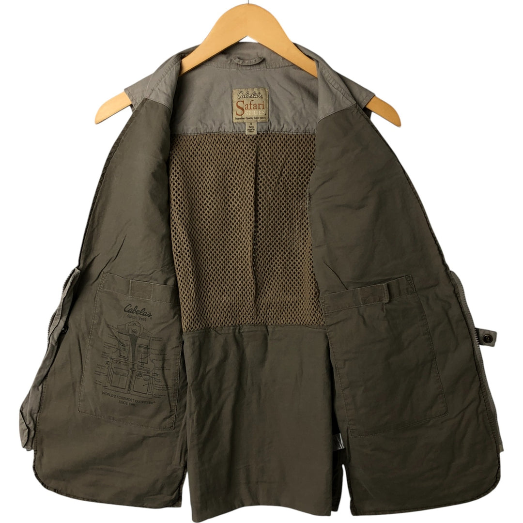 90s-00'S Cabelas SAFARI fishing vest, men's size S, vintage cotton Beige type Vintage Second Hand