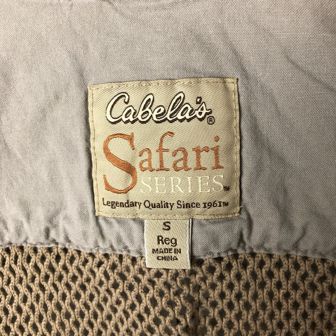 90s-00'S Cabelas SAFARI fishing vest, men's size S, vintage cotton Beige type Vintage Second Hand