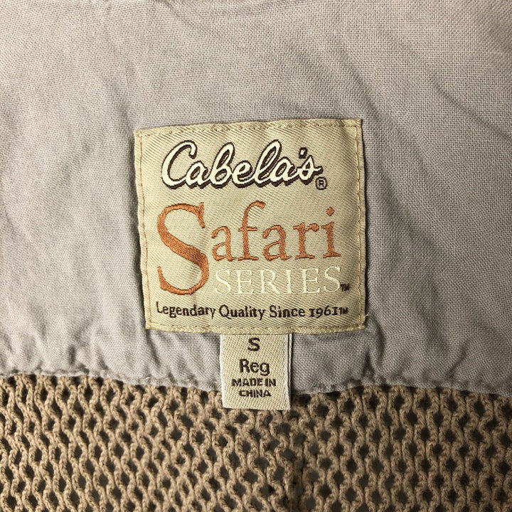 90s-00'S Cabelas SAFARI fishing vest, men's size S, vintage cotton Beige type Vintage Second Hand