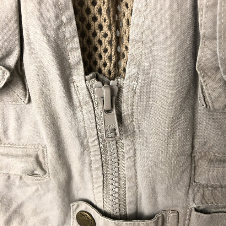 90s-00'S Cabelas SAFARI fishing vest, men's size S, vintage cotton Beige type Vintage Second Hand