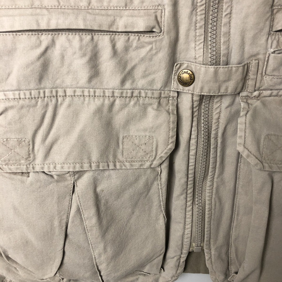 90s-00'S Cabelas SAFARI fishing vest, men's size S, vintage cotton Beige type Vintage Second Hand