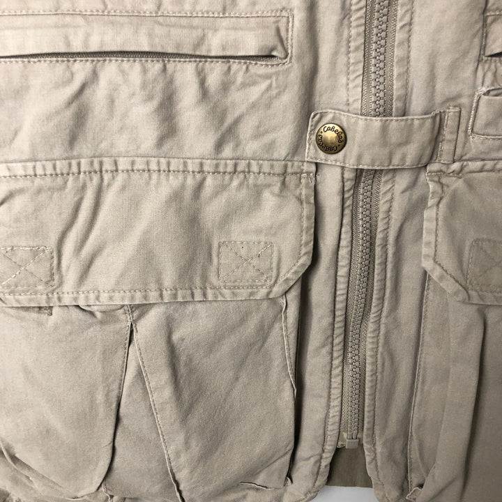 90s-00'S Cabelas SAFARI fishing vest, men's size S, vintage cotton Beige type Vintage Second Hand