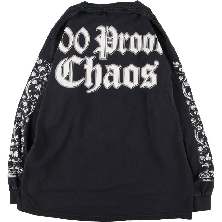 Delta BLACK LABEL SOCIETY Black Label Society Skull Pattern Long Sleeve T-Shirt Band T-Shirt Men's L Size cotton black type Vintage Second Hand