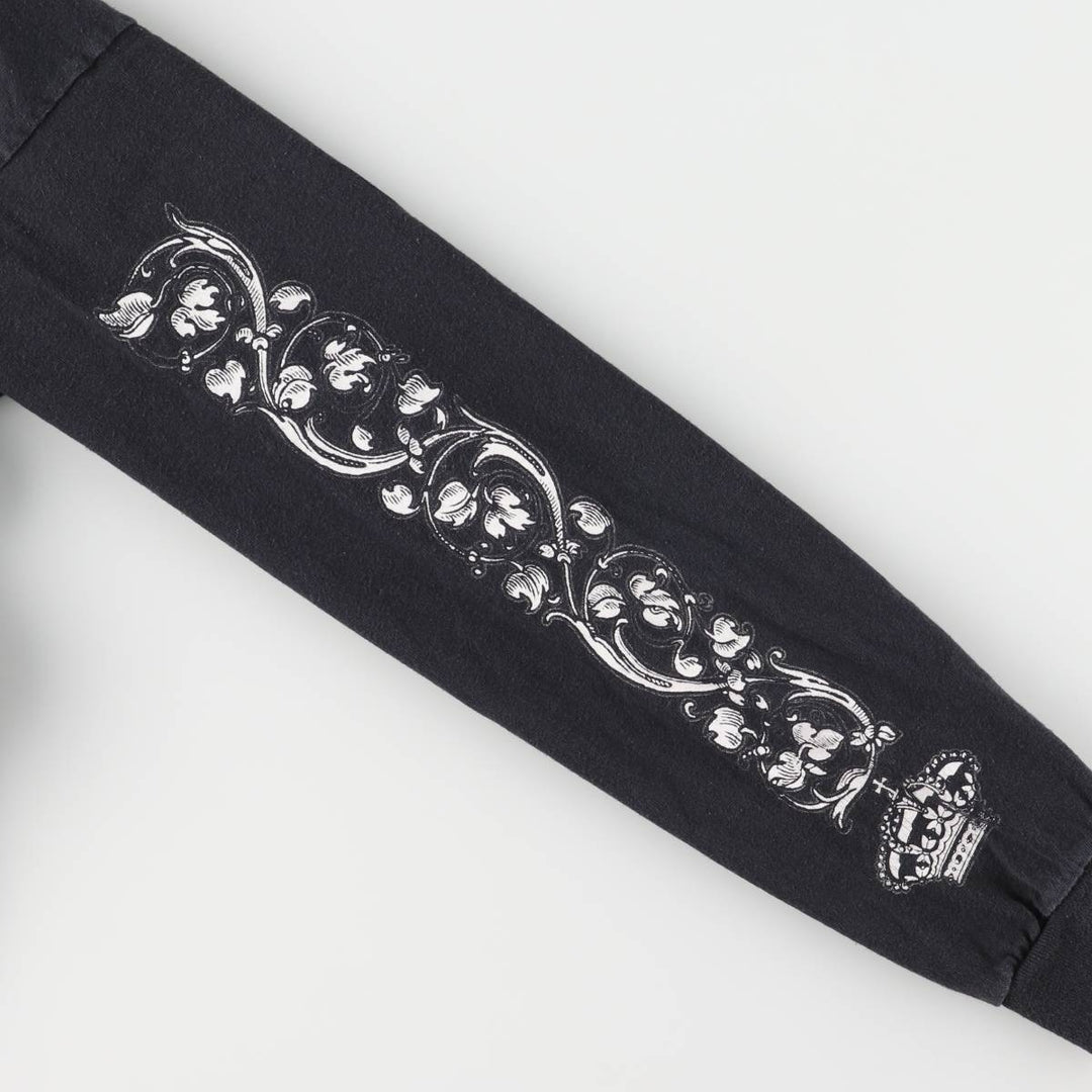 Delta BLACK LABEL SOCIETY Black Label Society Skull Pattern Long Sleeve T-Shirt Band T-Shirt Men's L Size cotton black type Vintage Second Hand