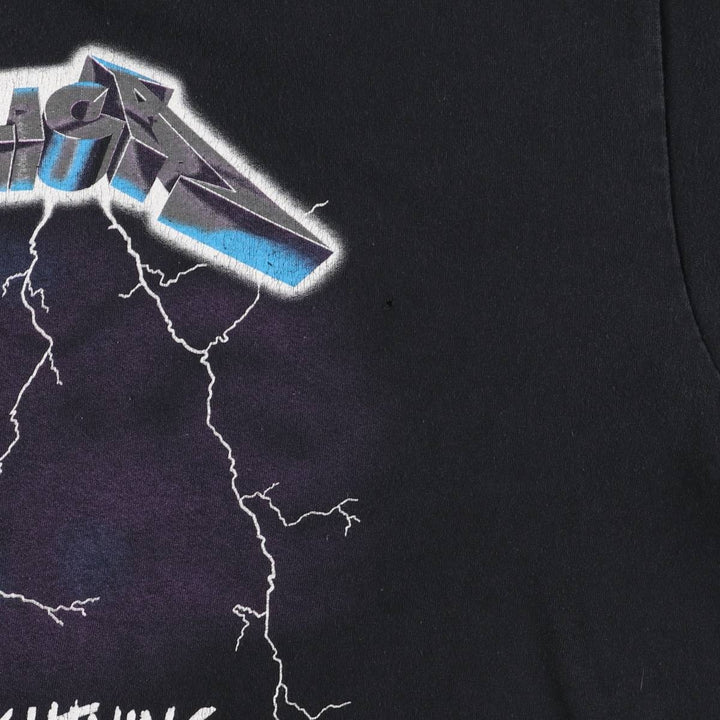 METALLICA RIDE THE LIGHTNING Band T-shirt, Men's L size unclear black type Vintage Second Hand