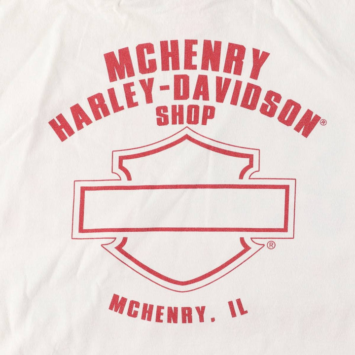 00'S Harley-Davidson Long Sleeve T-Shirt, Men's Size L cotton white type Vintage Second Hand