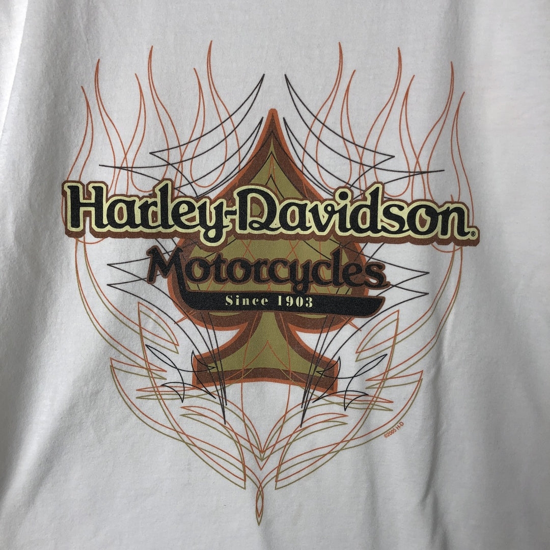 00'S Harley-Davidson Long Sleeve T-Shirt, Men's XL Size unclear white type Vintage Second Hand