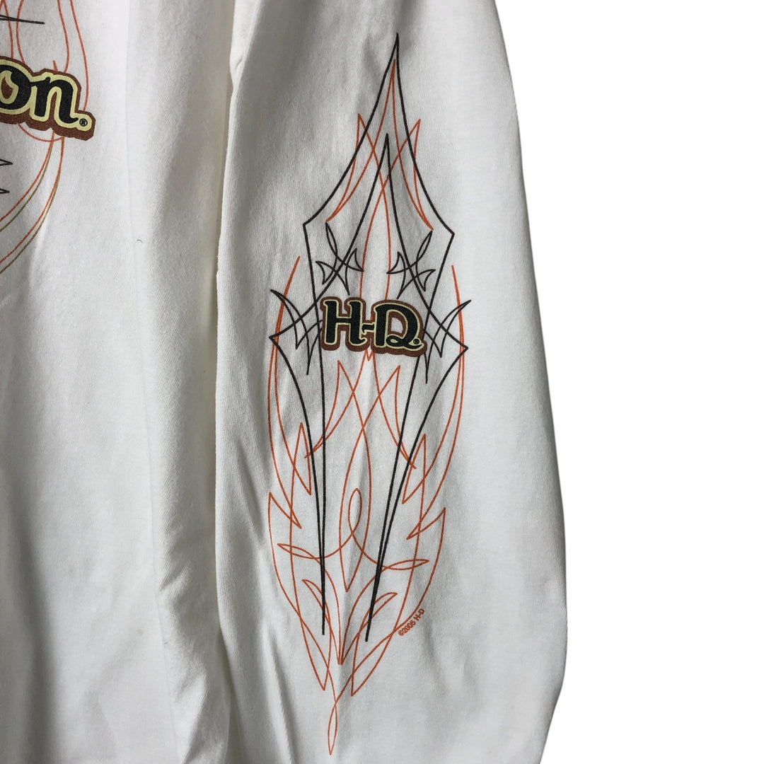00'S Harley-Davidson Long Sleeve T-Shirt, Men's XL Size unclear white type Vintage Second Hand