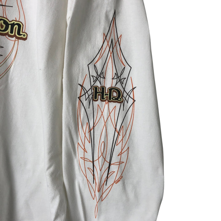 00'S Harley-Davidson Long Sleeve T-Shirt, Men's XL Size unclear white type Vintage Second Hand