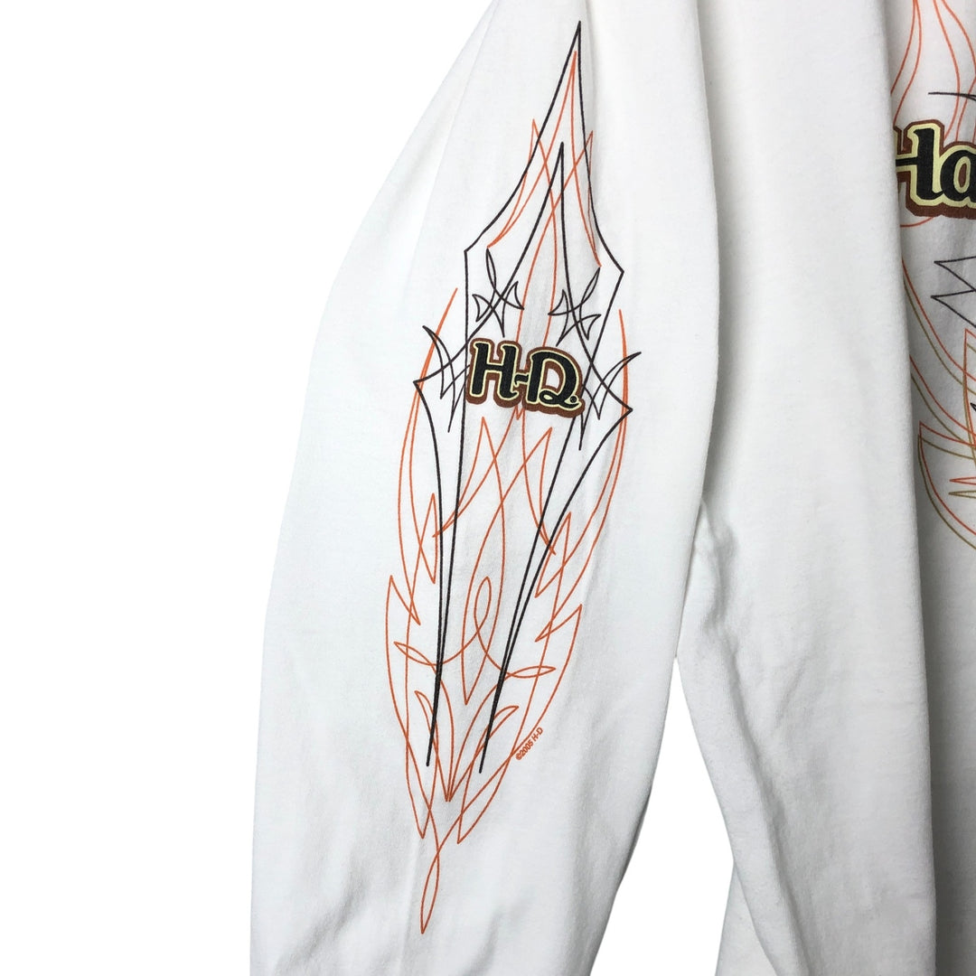 00'S Harley-Davidson Long Sleeve T-Shirt, Men's XL Size unclear white type Vintage Second Hand
