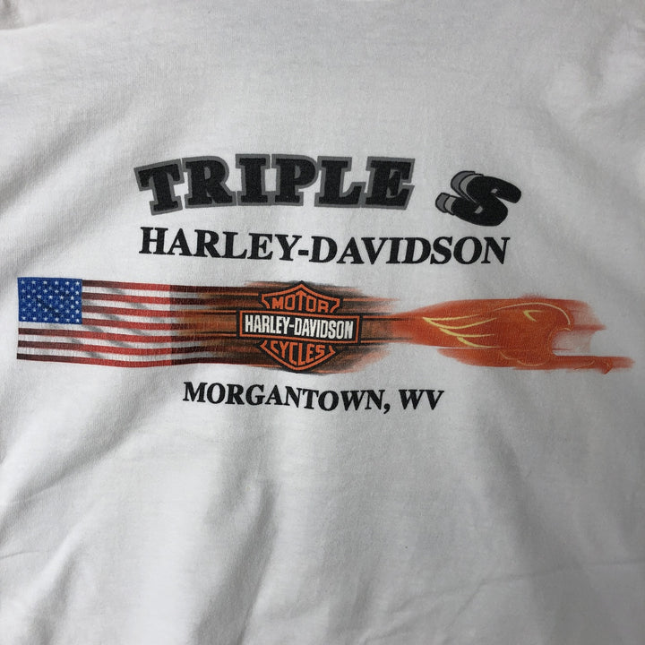 00'S Harley-Davidson Long Sleeve T-Shirt, Men's XL Size unclear white type Vintage Second Hand
