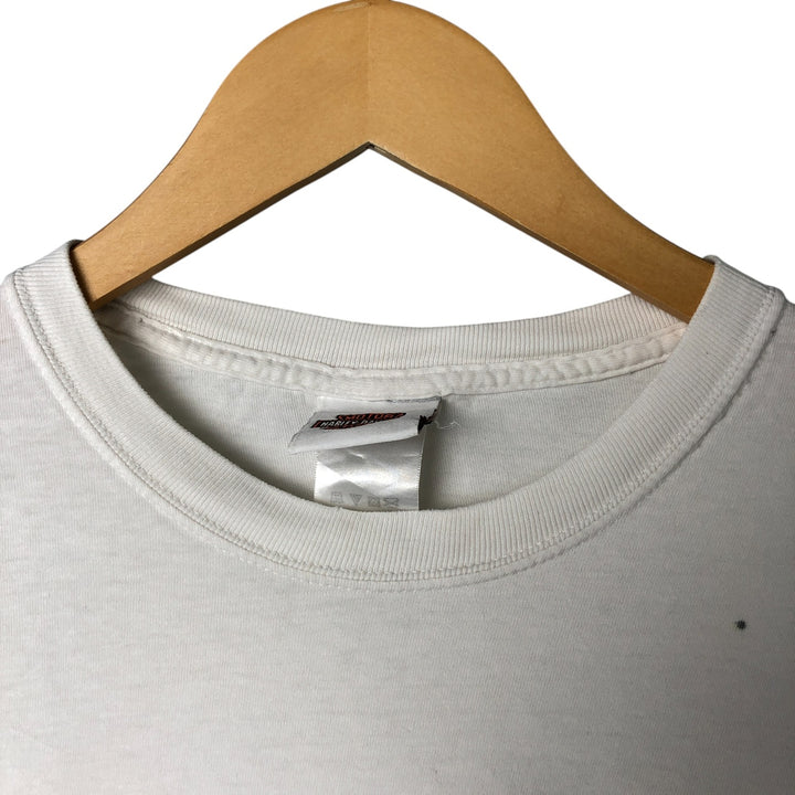 00'S Harley-Davidson Hanes Eagle Pattern Long T-shirt Made in USA Men's L size cotton white type Vintage Second Hand