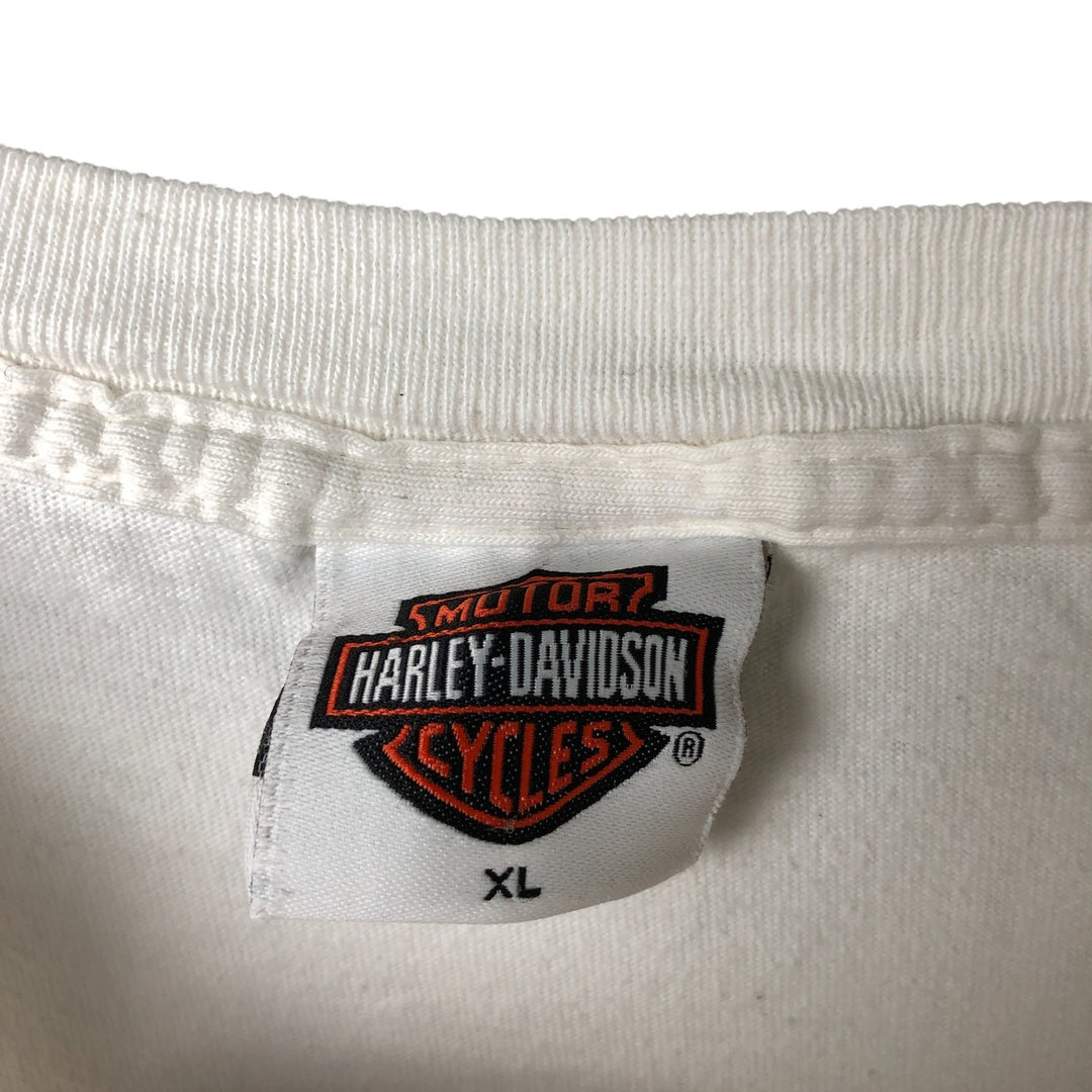 00'S Harley-Davidson HOLOUBEK back print long sleeve T-shirt, men's XL size unclear white type Vintage Second Hand