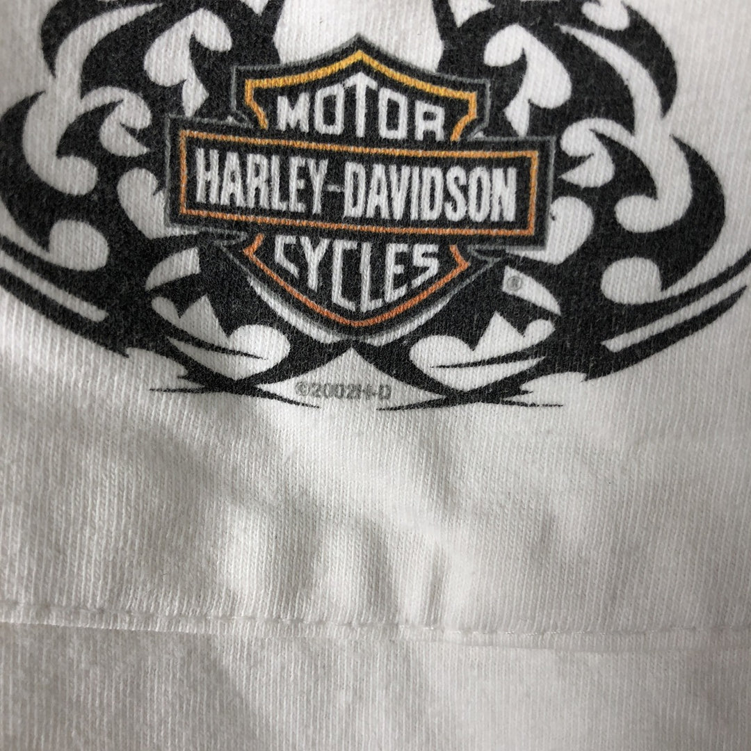 00'S Harley-Davidson HOLOUBEK back print long sleeve T-shirt, men's XL size unclear white type Vintage Second Hand