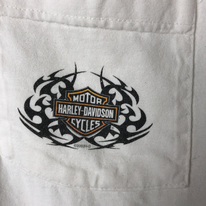 00'S Harley-Davidson HOLOUBEK back print long sleeve T-shirt, men's XL size unclear white type Vintage Second Hand