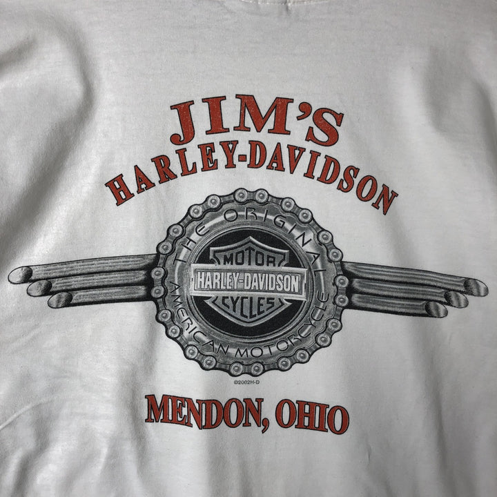 00'S Harley-Davidson HOLOUBEK back print long sleeve T-shirt, men's XL size unclear white type Vintage Second Hand