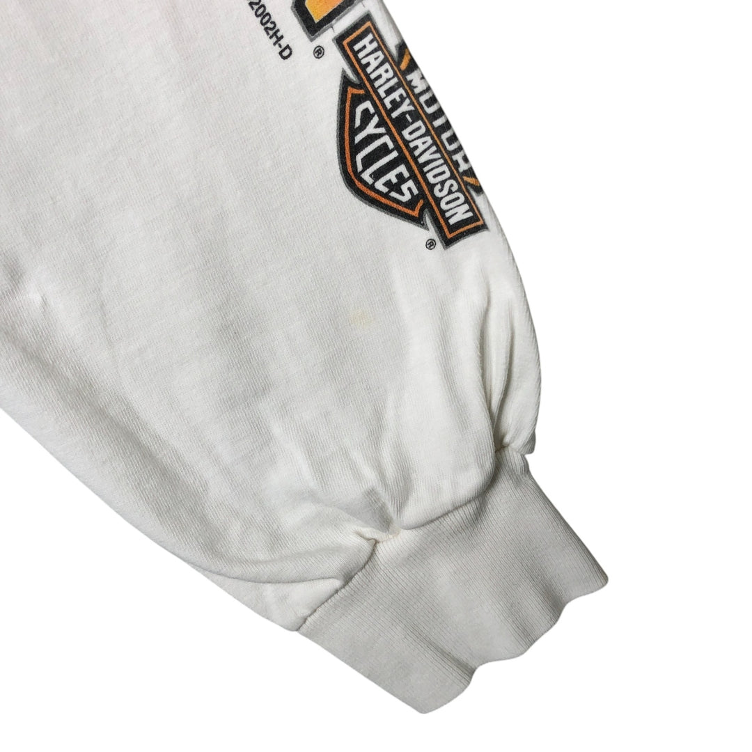00'S Harley-Davidson HOLOUBEK back print long sleeve T-shirt, men's XL size unclear white type Vintage Second Hand