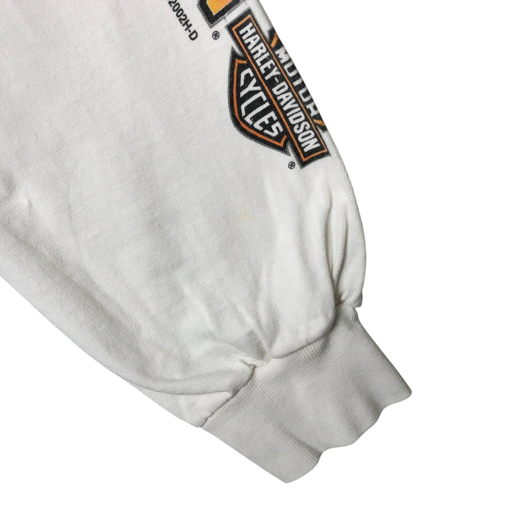 00'S Harley-Davidson HOLOUBEK back print long sleeve T-shirt, men's XL size unclear white type Vintage Second Hand