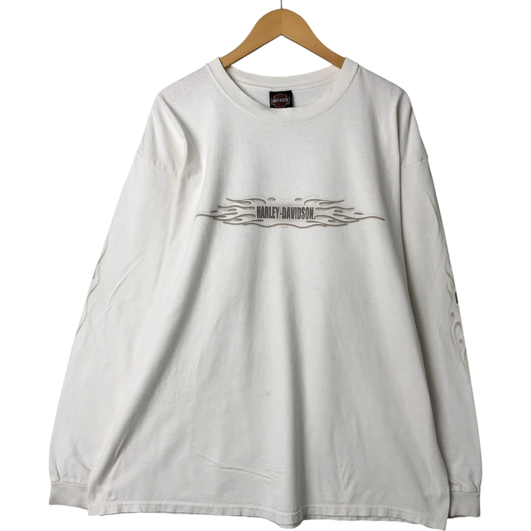 00'S Harley-Davidson Long Sleeve T-Shirt, Men's XXL cotton white type Vintage Second Hand