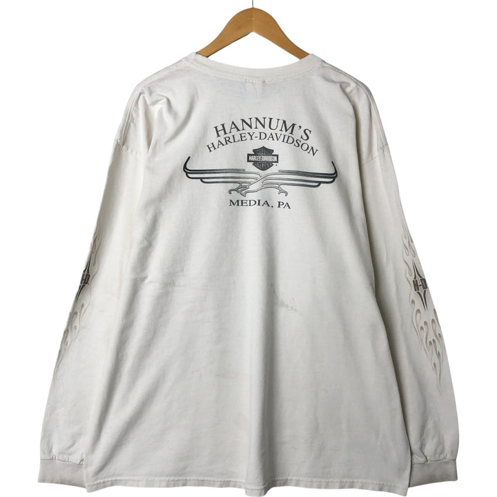 00'S Harley-Davidson Long Sleeve T-Shirt, Men's XXL cotton white type Vintage Second Hand