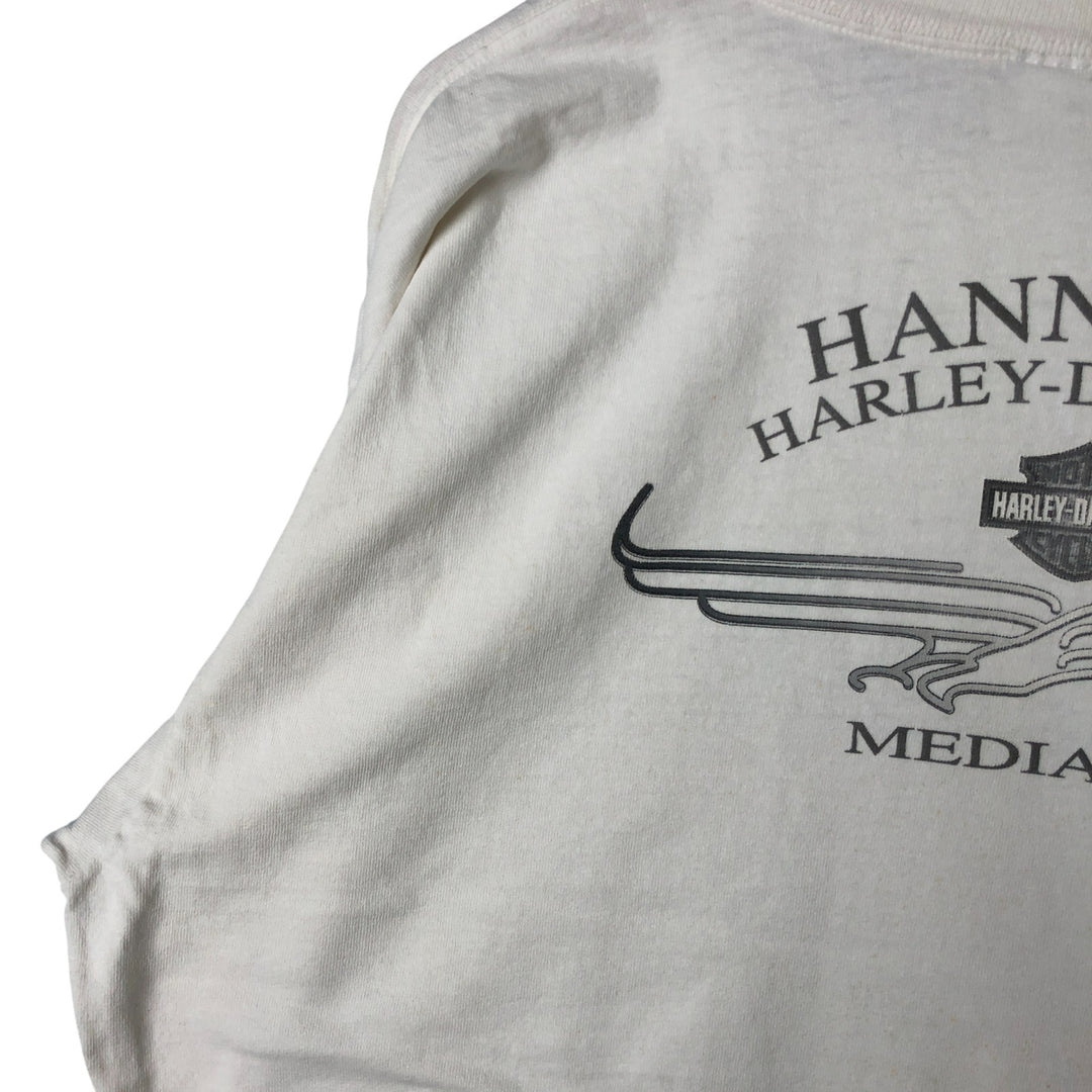 00'S Harley-Davidson Long Sleeve T-Shirt, Men's XXL cotton white type Vintage Second Hand