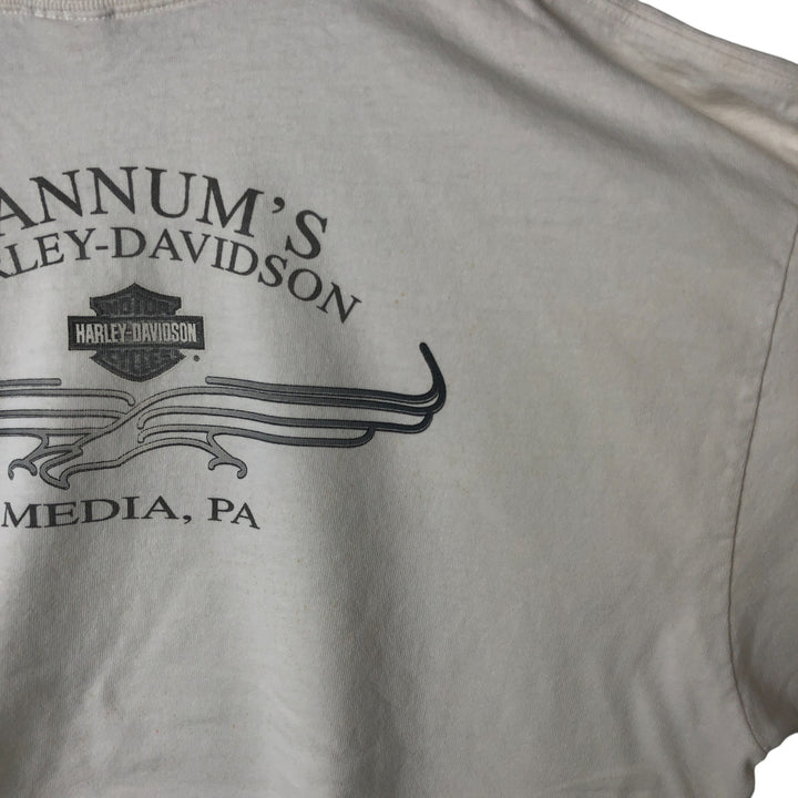 00'S Harley-Davidson Long Sleeve T-Shirt, Men's XXL cotton white type Vintage Second Hand