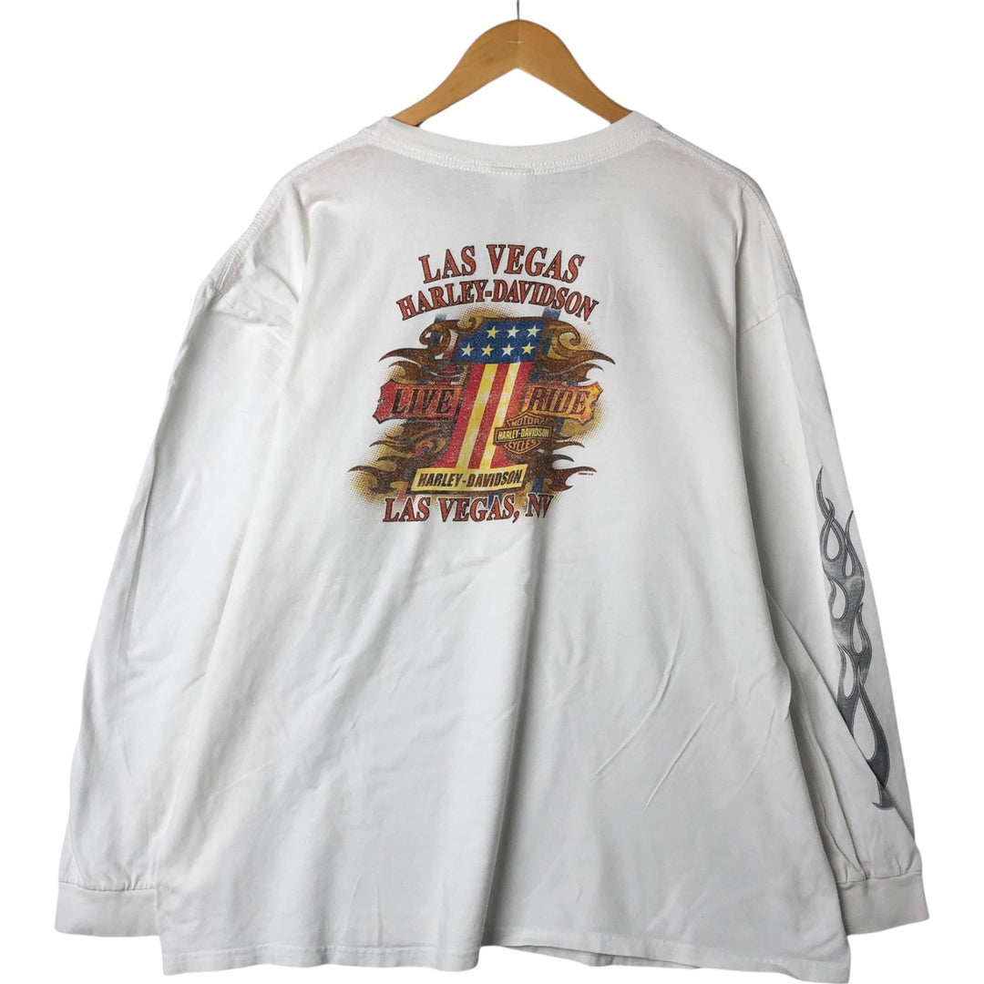 00'S Harley-Davidson Long Sleeve T-Shirt, Men's XXL cotton white type Vintage Second Hand