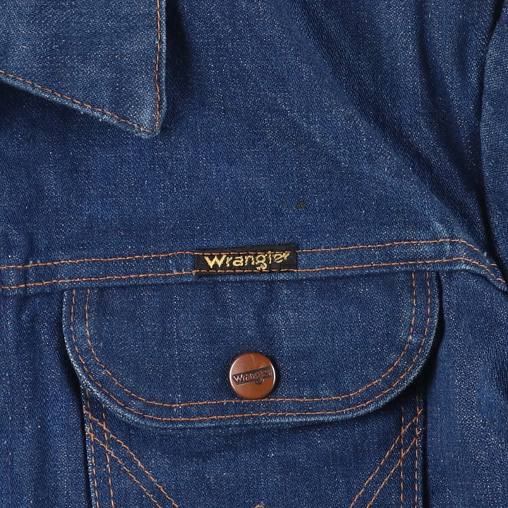 Vintage 70'S Wrangler denim jacket, size M for men unclear blue type Vintage Second Hand