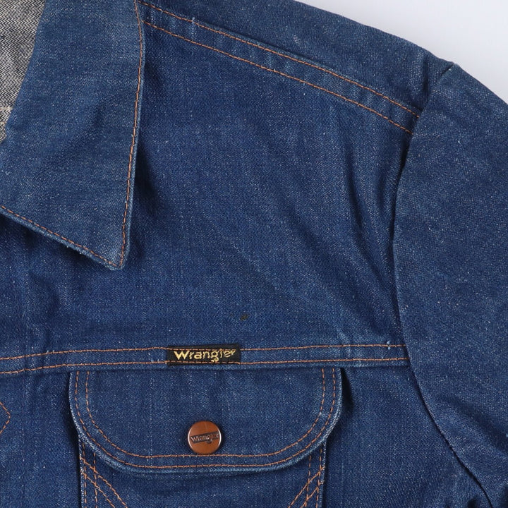 Vintage 70'S Wrangler denim jacket, size M for men unclear blue type Vintage Second Hand
