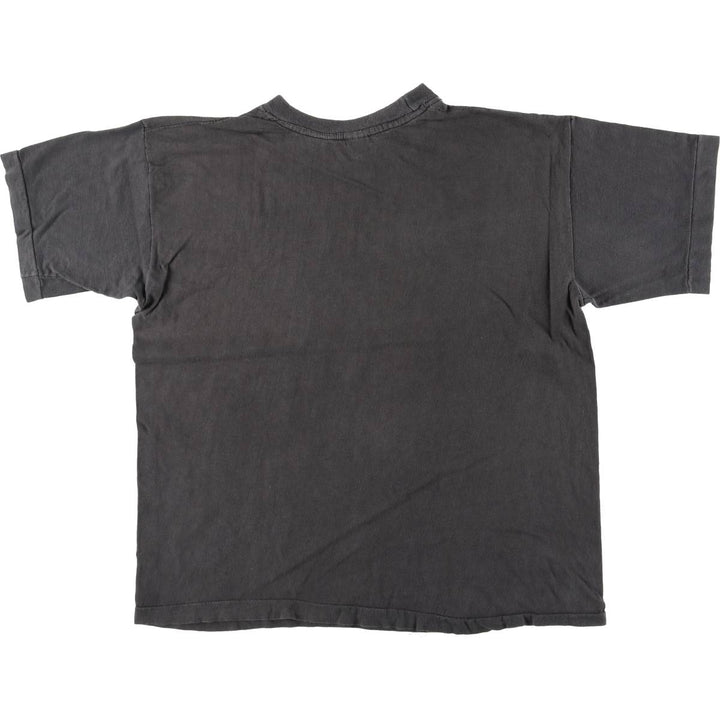 90'S Print Art T-shirt Men's L size cotton black type Vintage Second Hand