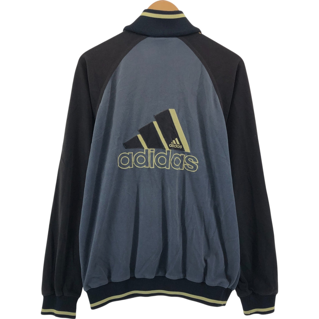 90'S Adidas Back Logo Velour Jersey Track Jacket Men's Size L Vintage polyester gray type Vintage Second Hand