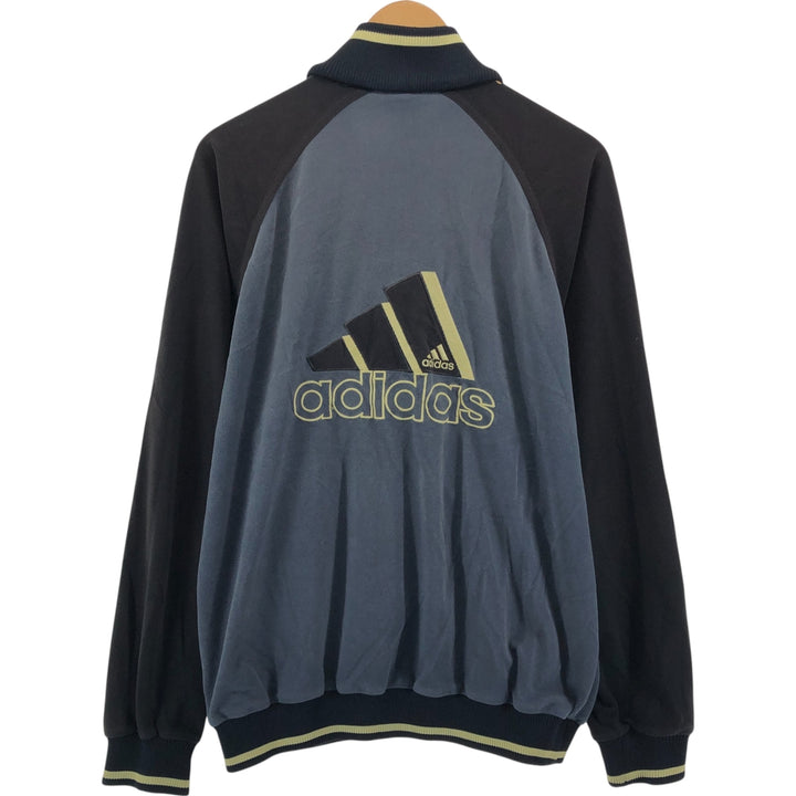 90'S Adidas Back Logo Velour Jersey Track Jacket Men's Size L Vintage polyester gray type Vintage Second Hand