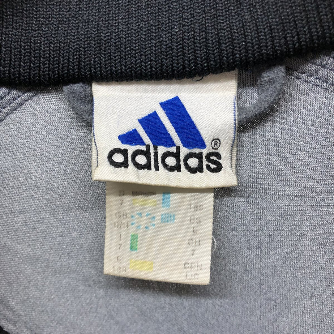 90'S Adidas Back Logo Velour Jersey Track Jacket Men's Size L Vintage polyester gray type Vintage Second Hand