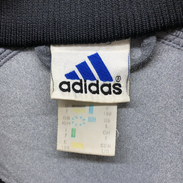 90'S Adidas Back Logo Velour Jersey Track Jacket Men's Size L Vintage polyester gray type Vintage Second Hand