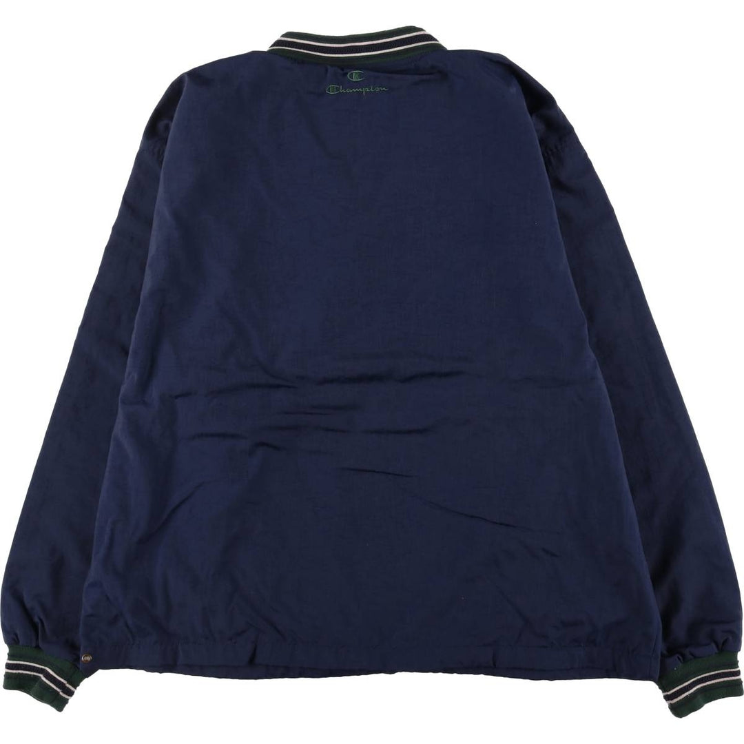 90'S Champion V-neck nylon pullover, men's size L, vintage Nylon navy blue type Vintage Second Hand