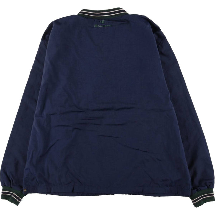 90'S Champion V-neck nylon pullover, men's size L, vintage Nylon navy blue type Vintage Second Hand