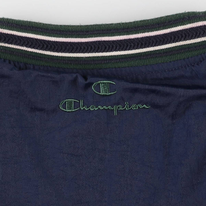 90'S Champion V-neck nylon pullover, men's size L, vintage Nylon navy blue type Vintage Second Hand