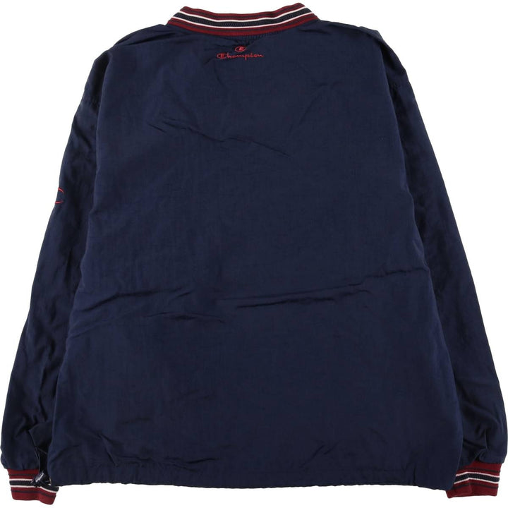 90'S Champion V-neck nylon pullover, men's size L, vintage Nylon navy blue type Vintage Second Hand