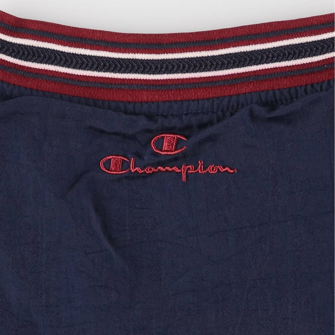 90'S Champion V-neck nylon pullover, men's size L, vintage Nylon navy blue type Vintage Second Hand
