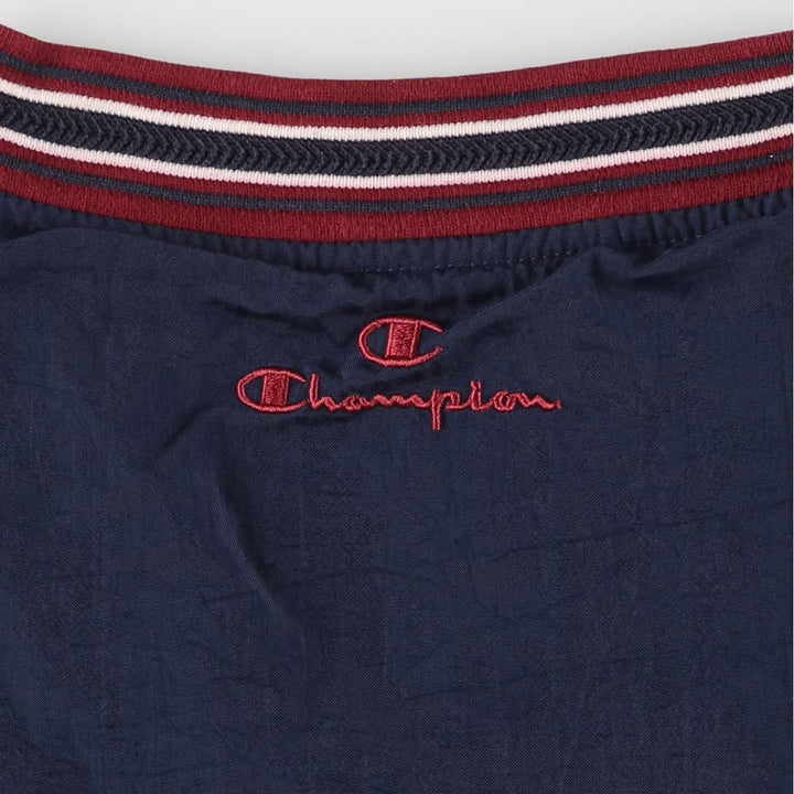 90'S Champion V-neck nylon pullover, men's size L, vintage Nylon navy blue type Vintage Second Hand