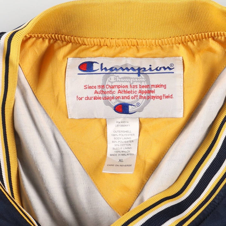 90'S Champion USNAVY V-neck warm-up pullover, men's XL equivalent, vintage polyester navy blue type Vintage Second Hand