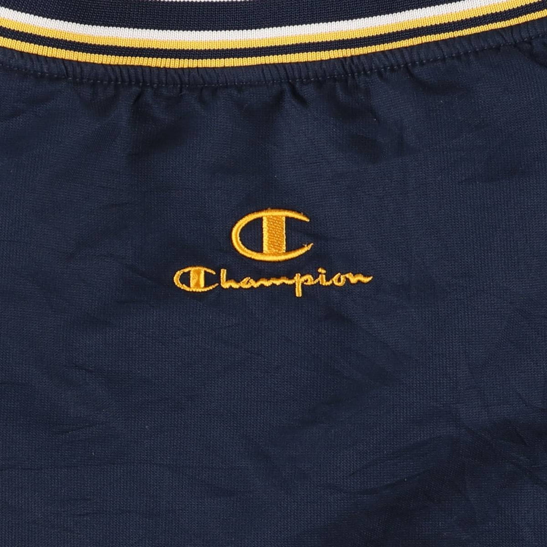 90'S Champion USNAVY V-neck warm-up pullover, men's XL equivalent, vintage polyester navy blue type Vintage Second Hand
