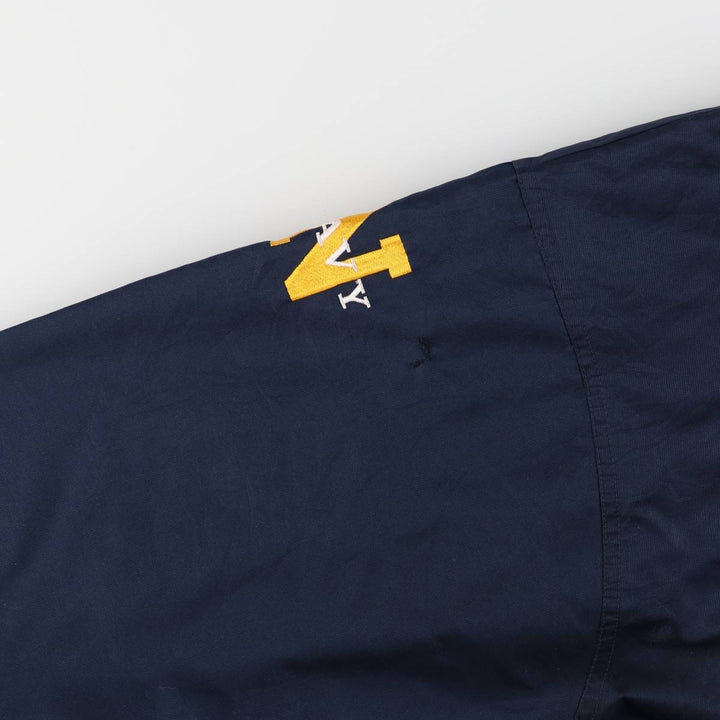 90'S Champion USNAVY V-neck warm-up pullover, men's XL equivalent, vintage polyester navy blue type Vintage Second Hand