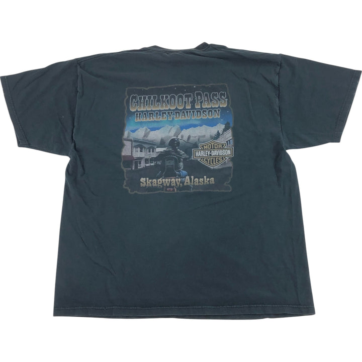 00'S Harley-Davidson Motorcycle Bike T-shirt Made in USA Men's XL cotton black type Vintage Second Hand