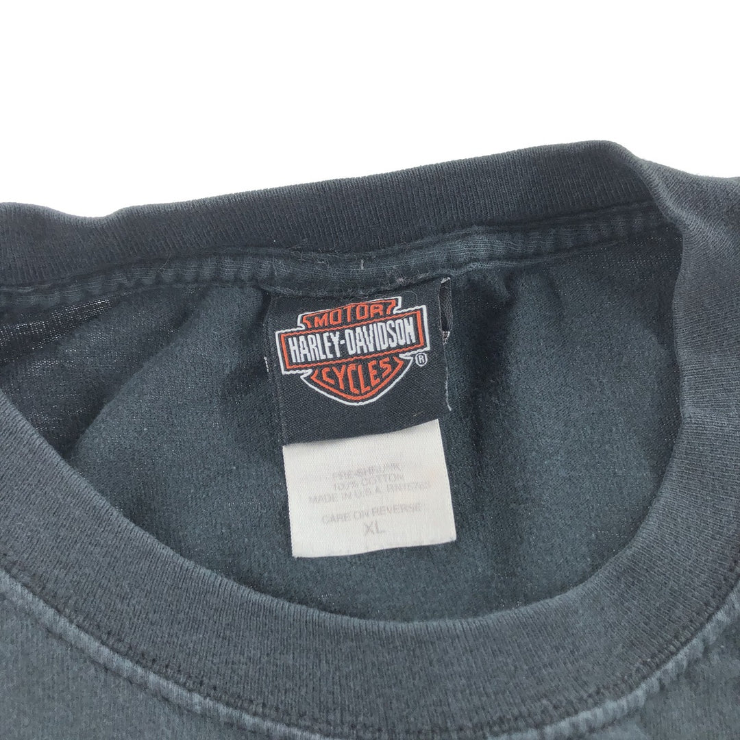00'S Harley-Davidson Motorcycle Bike T-shirt Made in USA Men's XL cotton black type Vintage Second Hand