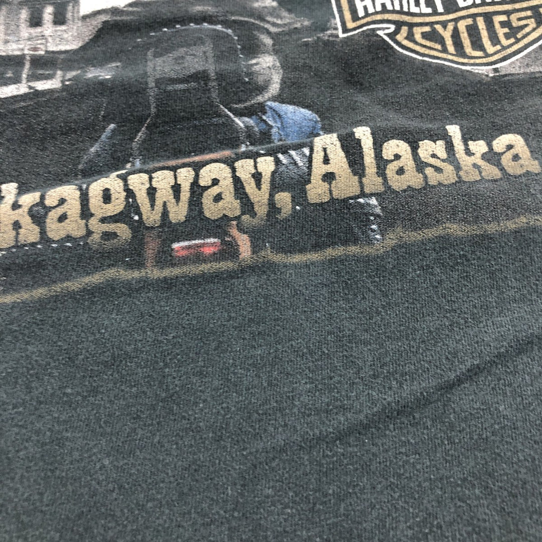 00'S Harley-Davidson Motorcycle Bike T-shirt Made in USA Men's XL cotton black type Vintage Second Hand