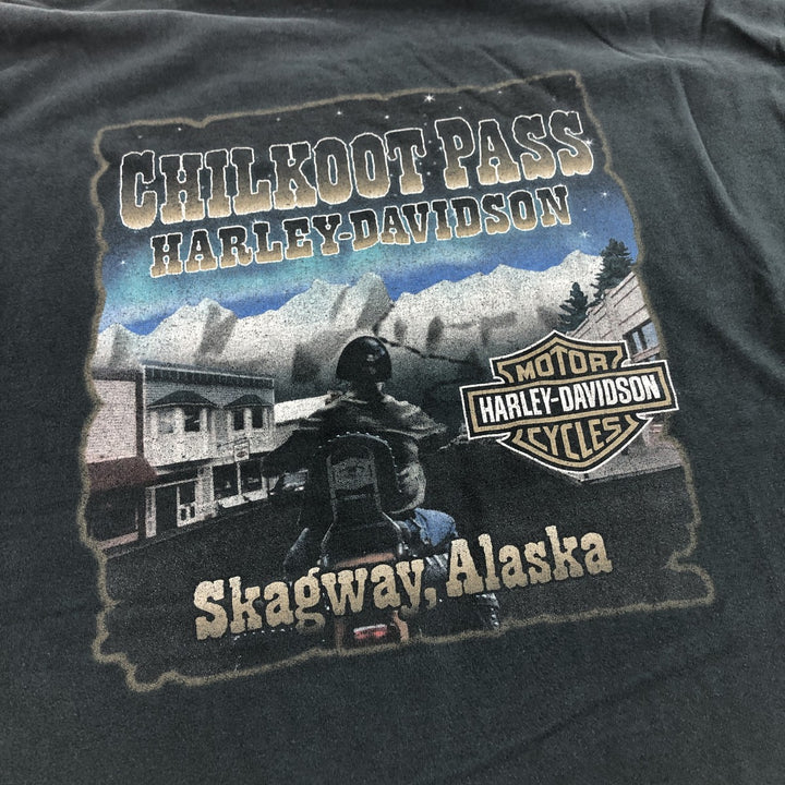 00'S Harley-Davidson Motorcycle Bike T-shirt Made in USA Men's XL cotton black type Vintage Second Hand