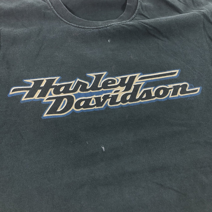00'S Harley-Davidson Motorcycle Bike T-shirt Made in USA Men's XL cotton black type Vintage Second Hand