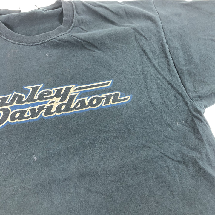 00'S Harley-Davidson Motorcycle Bike T-shirt Made in USA Men's XL cotton black type Vintage Second Hand