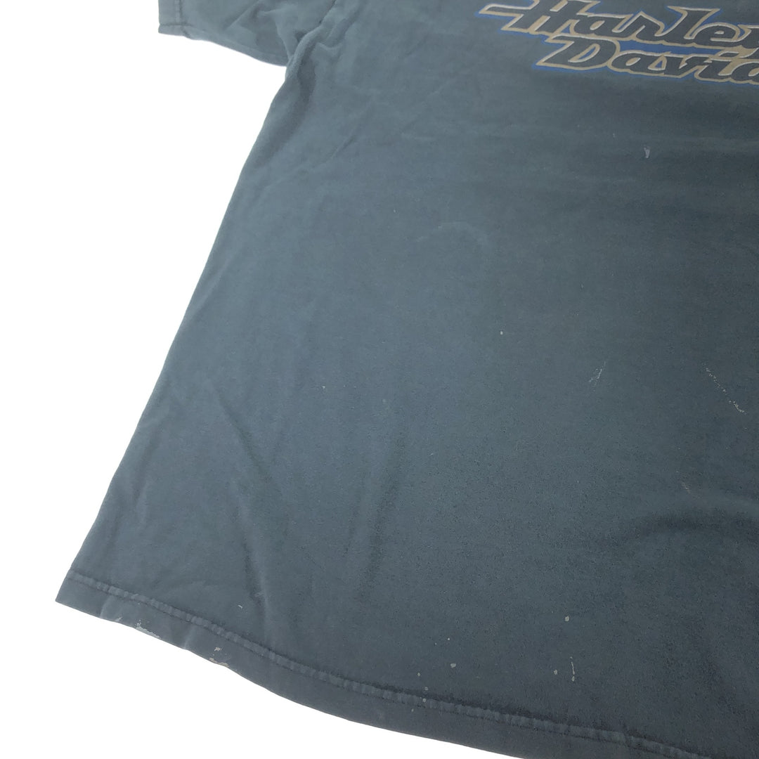 00'S Harley-Davidson Motorcycle Bike T-shirt Made in USA Men's XL cotton black type Vintage Second Hand